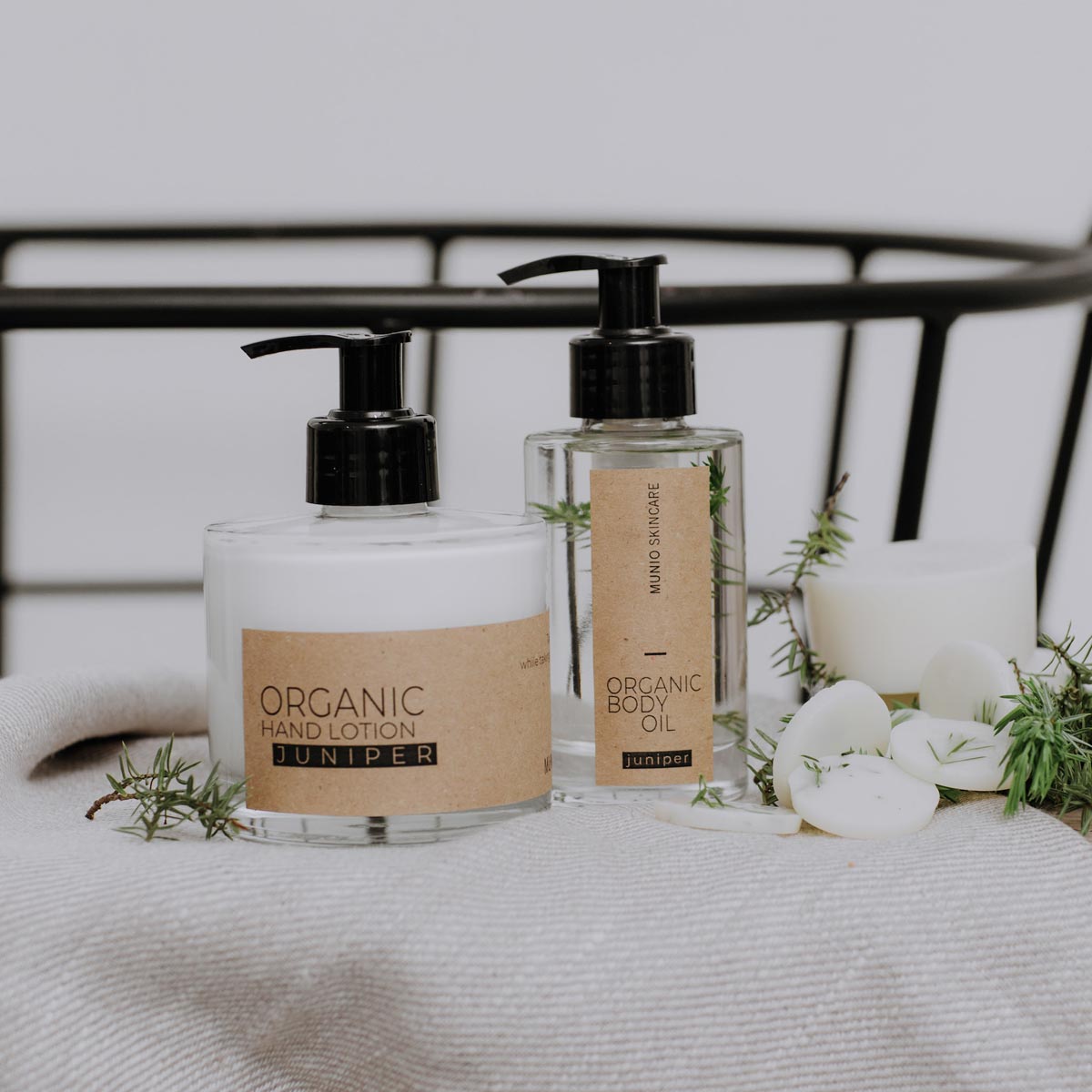 Wacholder Bio Handlotion in Glasflasche