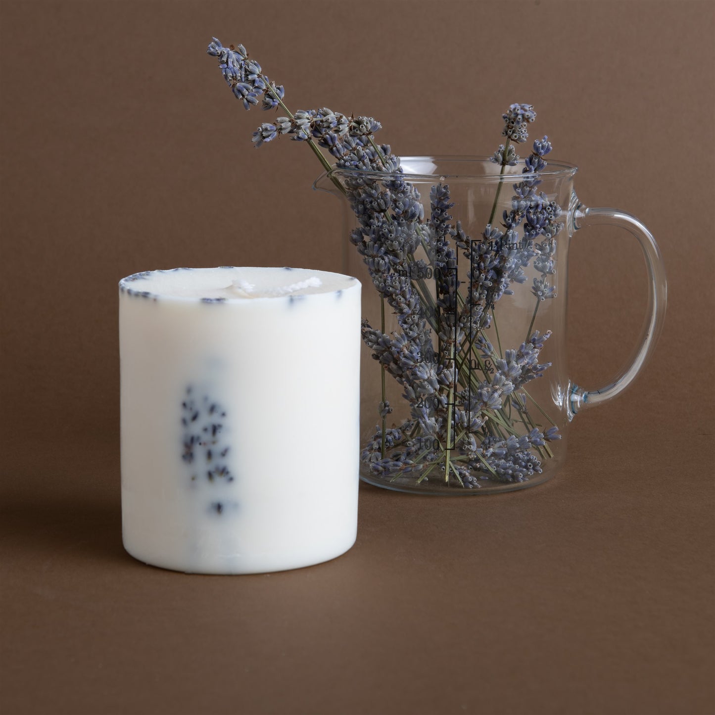 Lavendel Stumpenkerze