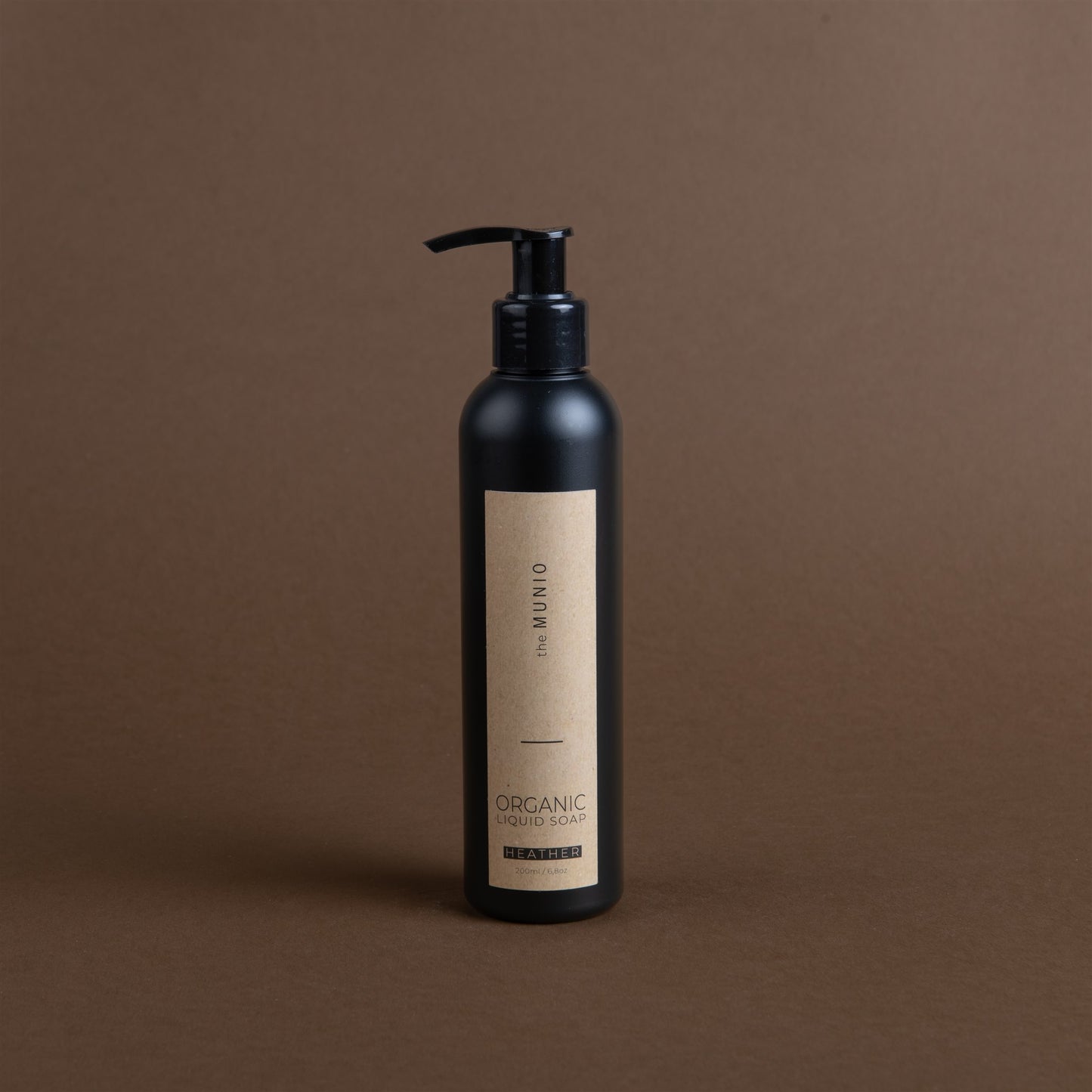 Heidekraut Bio-Flüssigseife in 200ml schwarzer Flasche