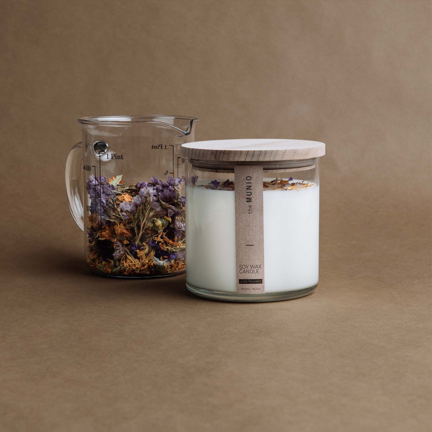 Wildblumen Kerze im Votivglas