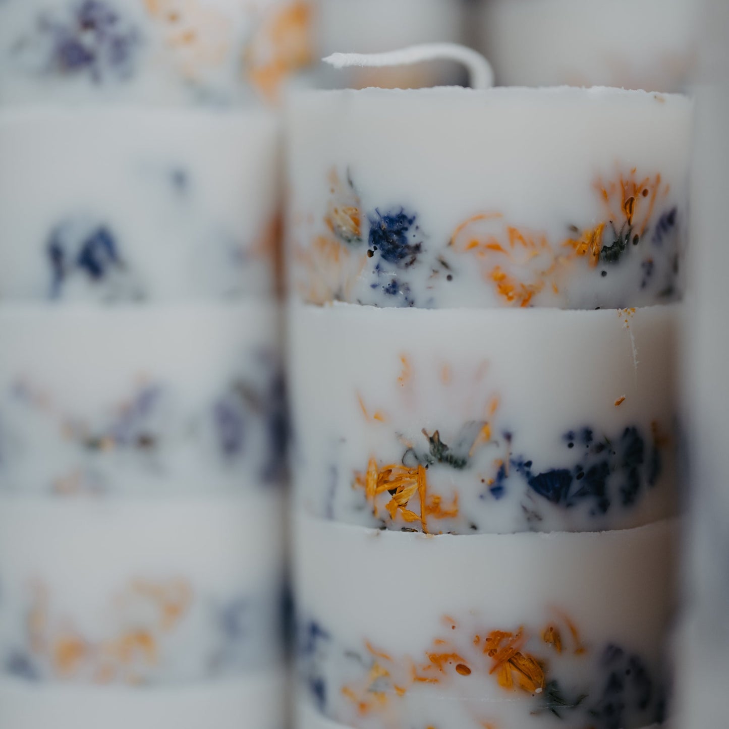 Wildblumen kleine Stumpenkerze