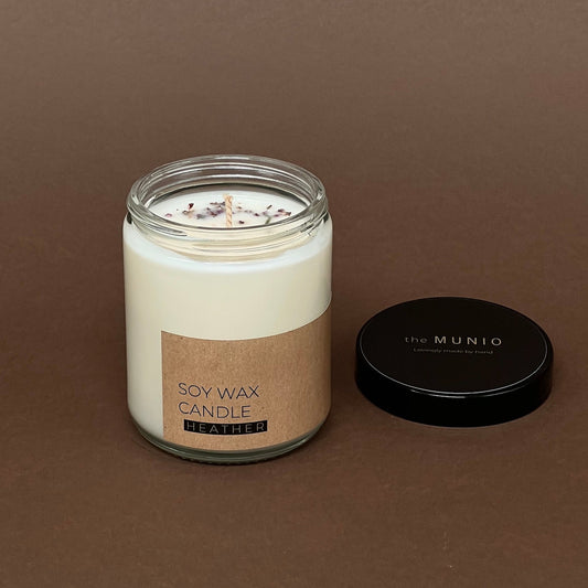 Heidekraut Kerze im Votivglas