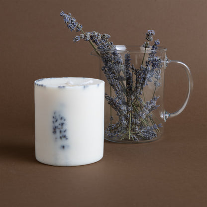 Lavendel Stumpenkerze