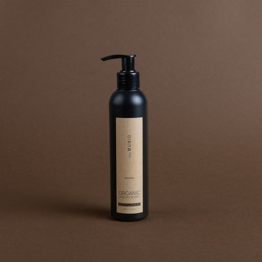 Wildblumen Bio-Flüssigseife in 200ml schwarzer Flasche