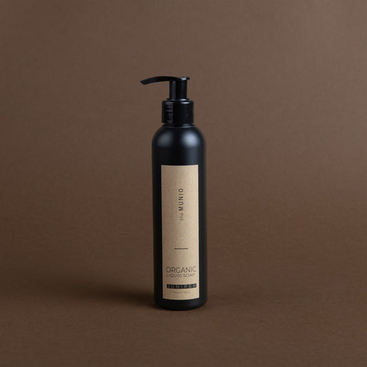 Wacholder Bio-Flüssigseife in 200ml schwarzer Flasche