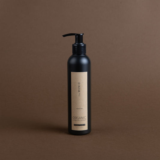Heidekraut Bio-Flüssigseife in 200ml schwarzer Flasche