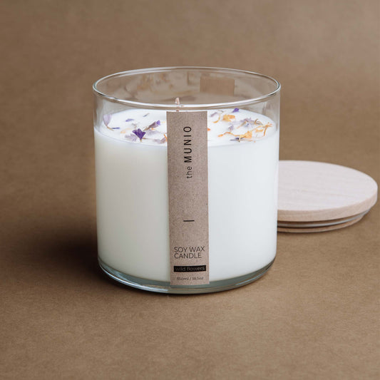Wildblumen Kerze im Votivglas