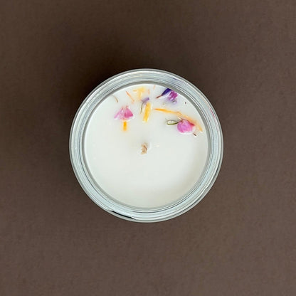 Wildblumen Kerze im Votivglas