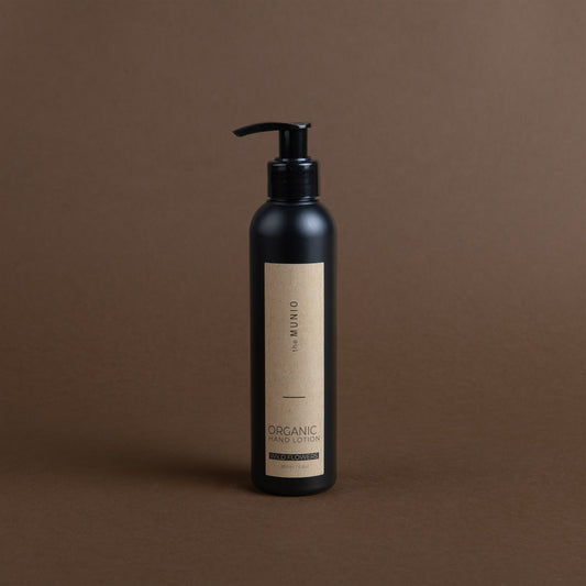 Wildblumen Bio-Handlotion in 200 ml schwarzer Flasche